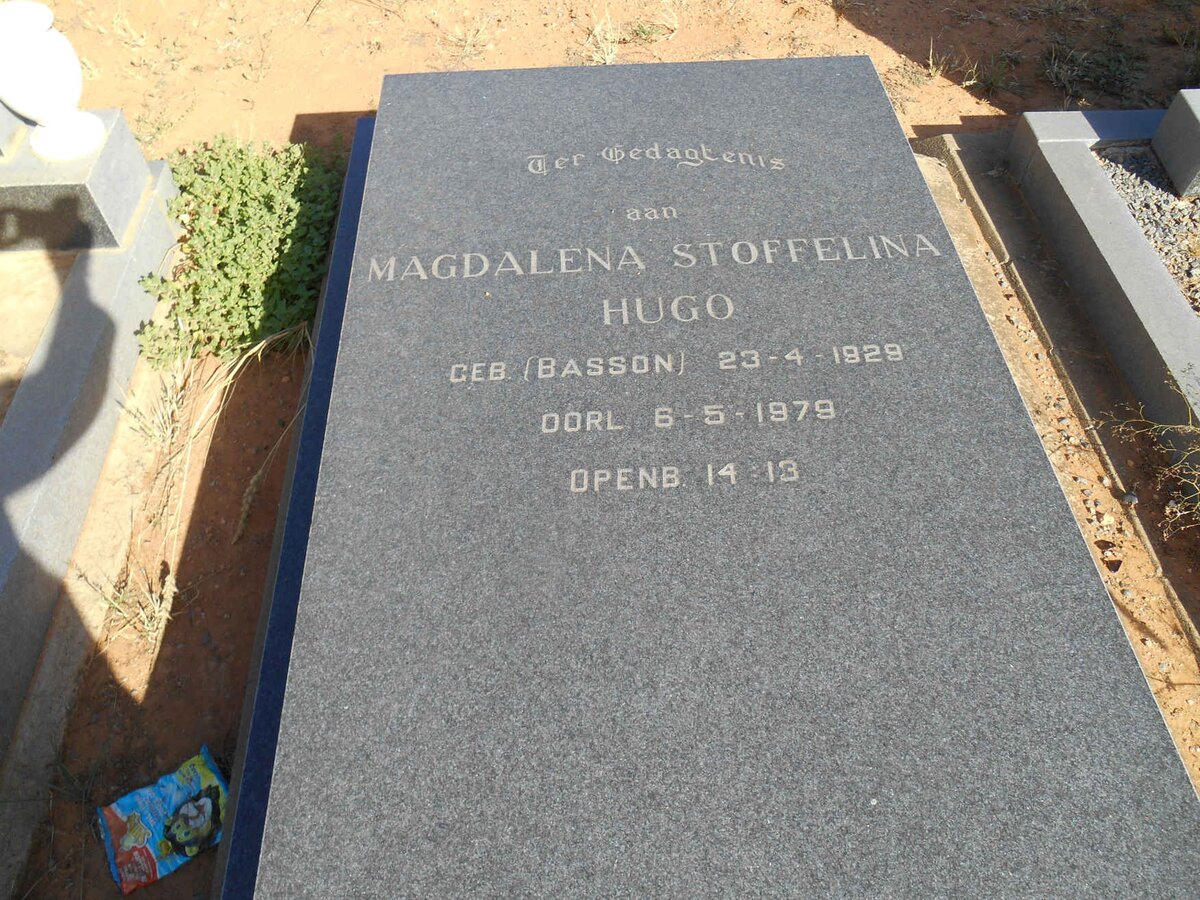 HUGO Magdalena Stoffelina nee BASSON 1929-1979