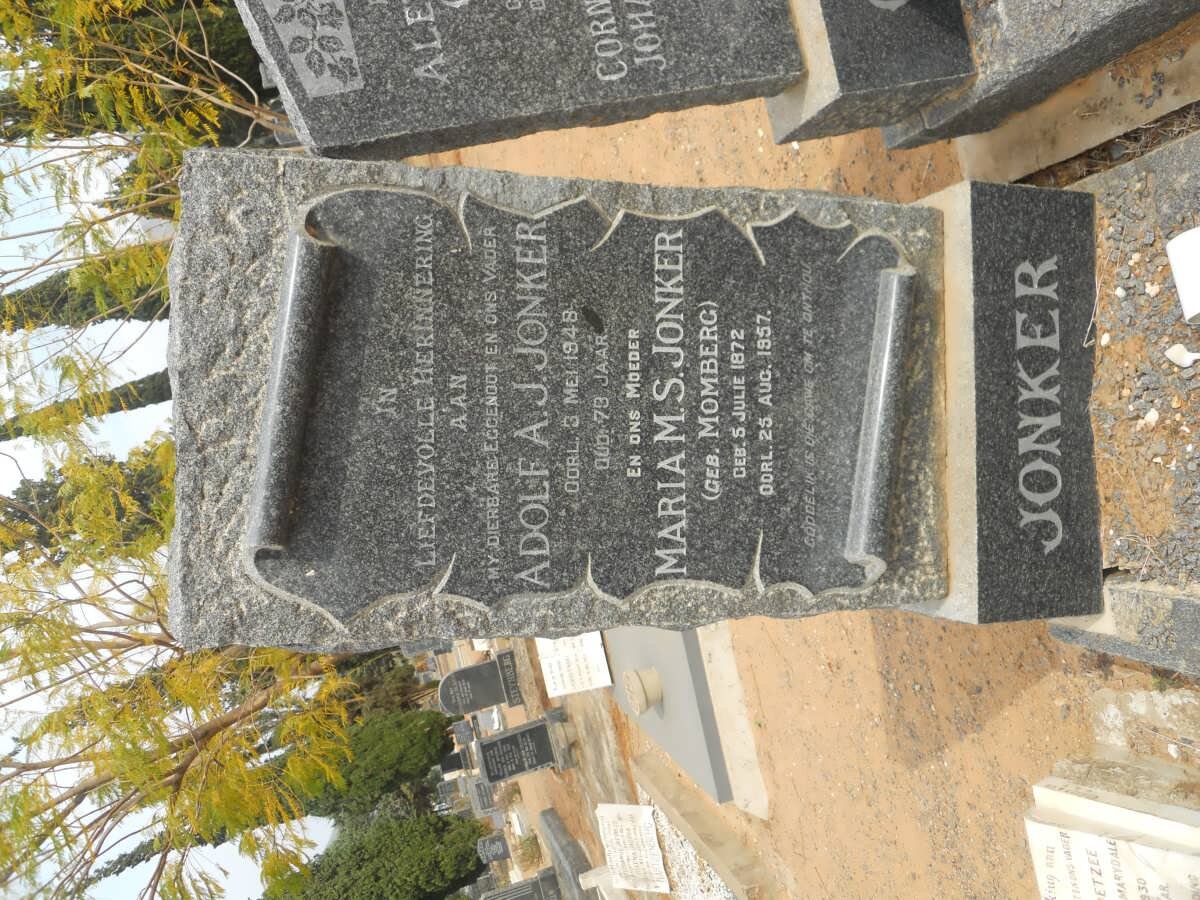 JONKER Adolf A.J. -1948 &amp; Maria M.S. MOMBERG 1872-1957