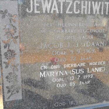 JEWATZCHEWITZ Jacob J.J. -1969 &amp; Maryna -1993