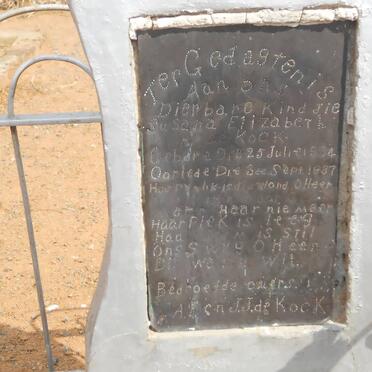 KOCK Susanna Elizabeth, de 1934-1937