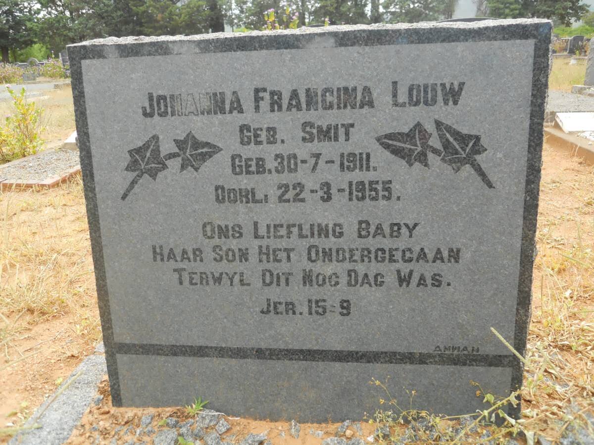 LOUW Johanna Francina nee SMIT 1911-1955