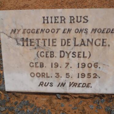 LANGE Hettie, de nee DYSEL 1906-1952