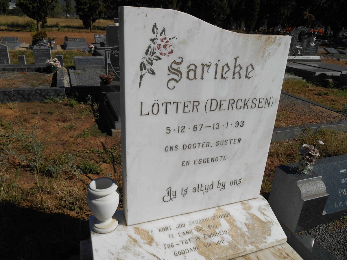 LÖTTER Sarieke nee DERCKSEN 1967-1993