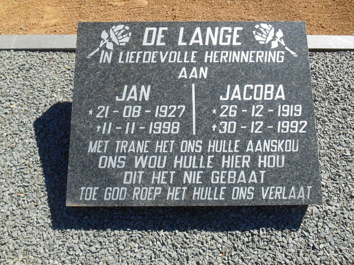 LANGE Jan, de 1927-1998 &amp; Jacoba 1919-1992