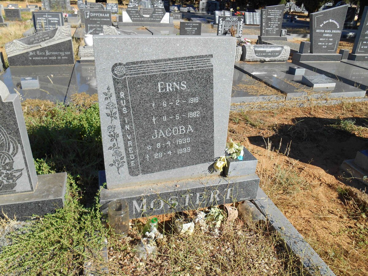 MOSTERT Erns 1918-1982 &amp; Jacoba 1939-1999