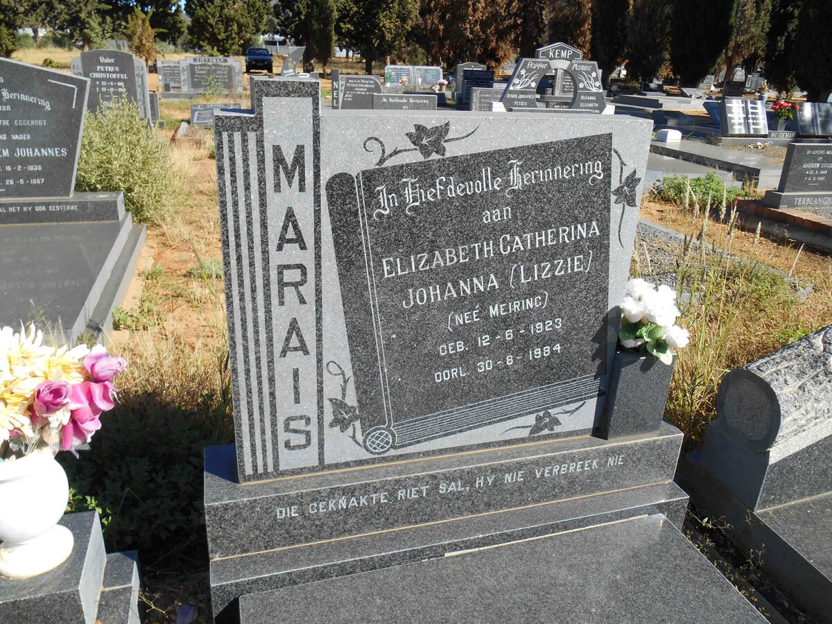 MARAIS Elizabeth Catherina Johanna nee MEIRING 1923-1985