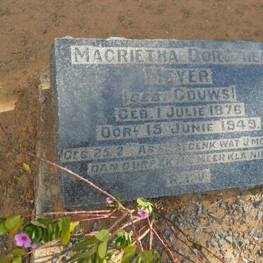 MEYER Magrietha Dorothea nee GOUWS 1876-1949