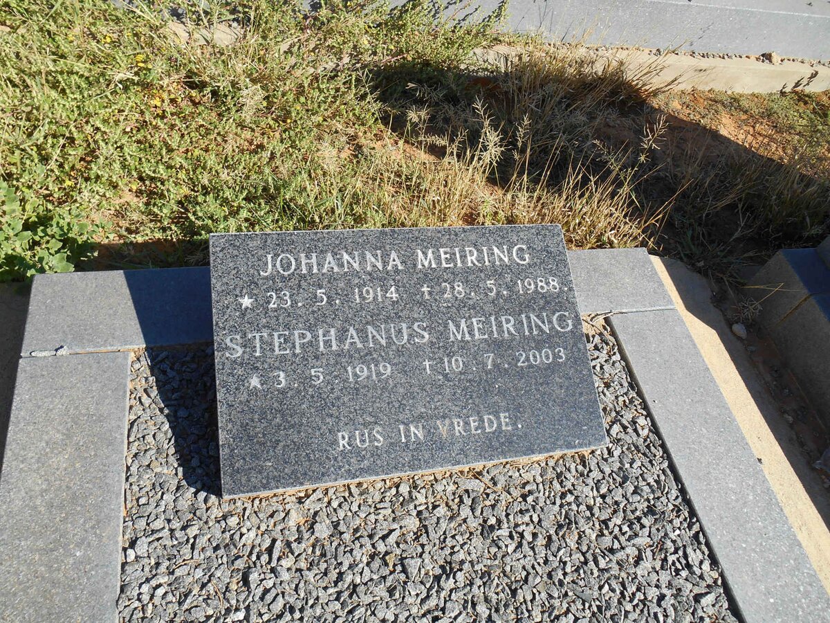 MEIRING Stephanus 1919-2003 &amp; Johanna 1914-1988