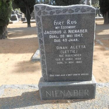 NIENABER Jacobus J. -1947 &amp; Dinah Aletta KOEKEMOER 1898-1983