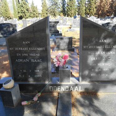 ODENDAAL Adrian Isaac 1919-2000  &amp; Sarie J.C. MEIRING 1899-1974