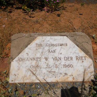 RIET Johannes W., van der -1960