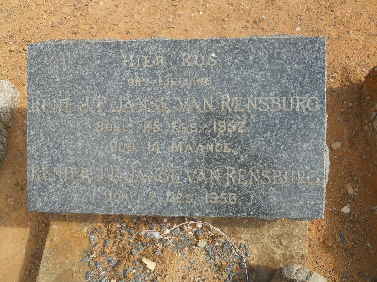 RENSBURG Rene J.P., Janse van -1952 :: JANSE VAN RENSBURG Renier J.P. -1958