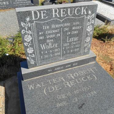 REUCK Walter, de 1917-1990 &amp; Lenie CALITZ 1921-1993 :: DE REUCK Walter Robert 1957-1994