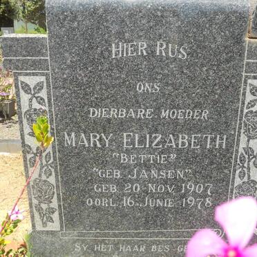 RAUTENBACH Mary Elizabeth nee JANSEN 1907-1978