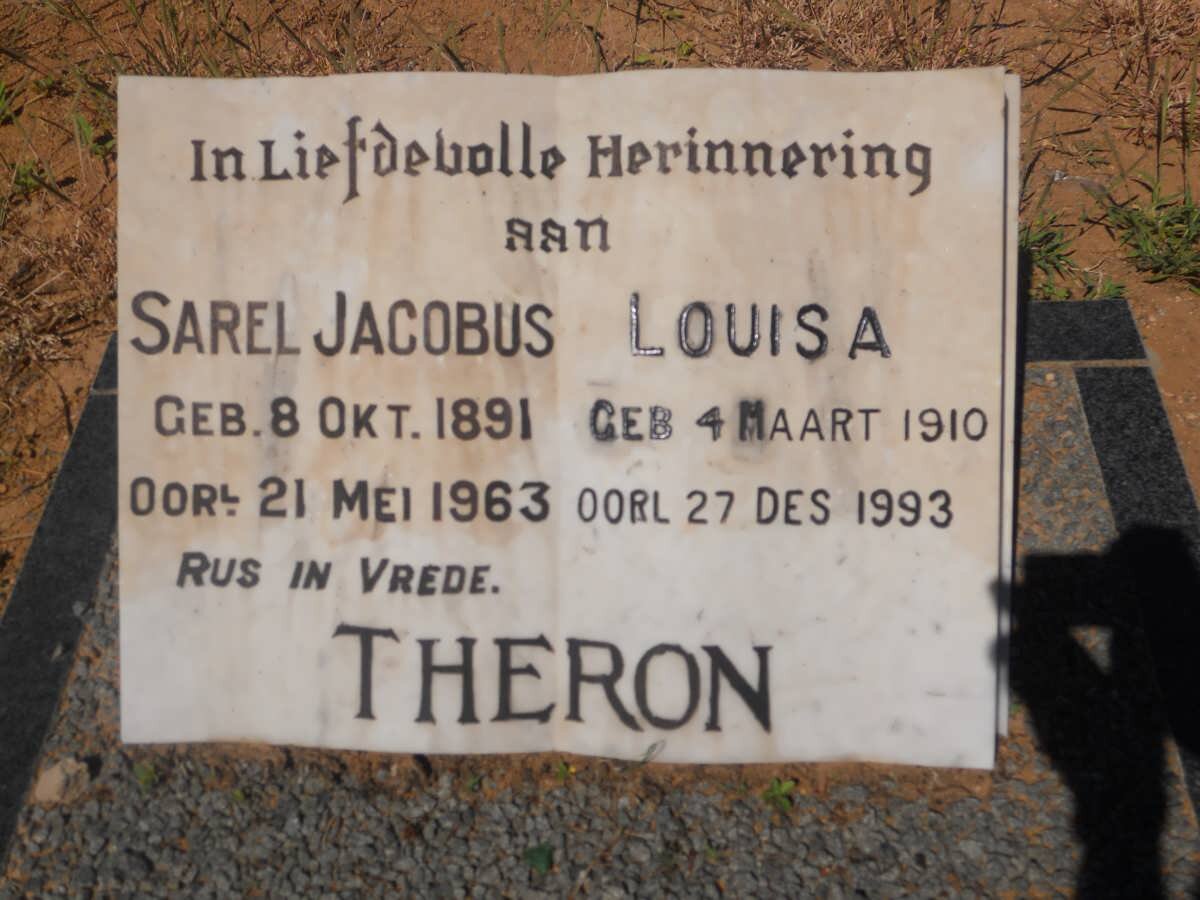 THERON Sarel Jacobus 1891-1963 &amp; Louisa 1910-1993