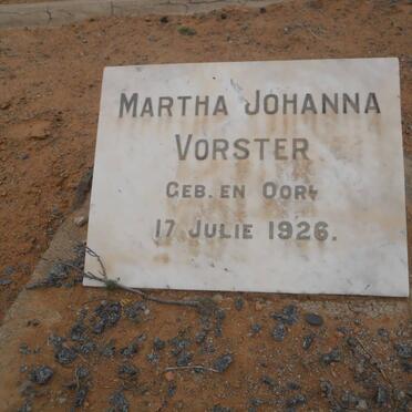 VORSTER Martha Johanna 1926-1926