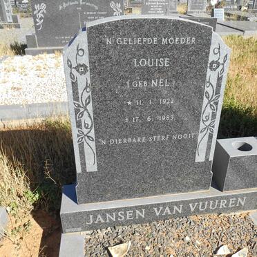 VUUREN Louise, Jansen van nee NEL 1922-1983