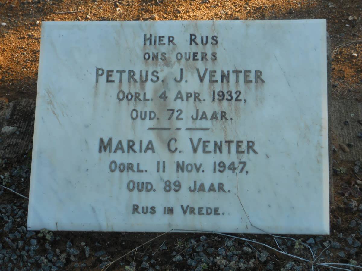 VENTER Petrus J. -1932 &amp; Maria C. -1947
