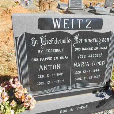 WEITZ Anton 1942-1994 &amp; Maria JACOBS 1944-2007