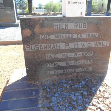 WALT Susannah P.H., v.d. 1882-1968