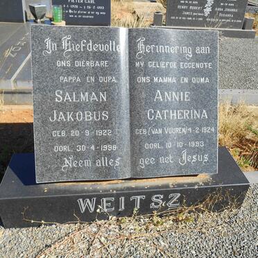 WEITSZ Salman Jakobus 1922-199? &amp; Annie Catherina VAN VUUREN 1924-1993 :: WEITSZ Samuel C. 1947-2009