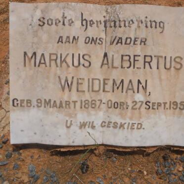 WEIDEMAN Markus Albertus 1867-1954