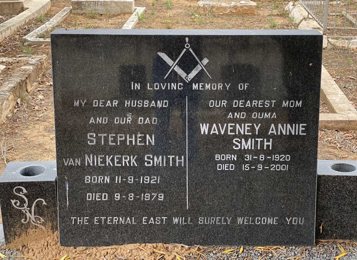 SMITH Stephen van Niekerk 1921-1979 &amp; Waveney Annie 1920-2001