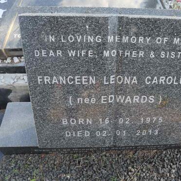 CAROLUS Franceen Leona nee EDWARDS 1975-2013
