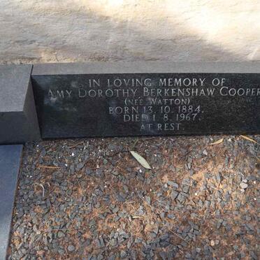 COOPER Amy Dorothy Berkenshaw nee WATTON 1884-1967