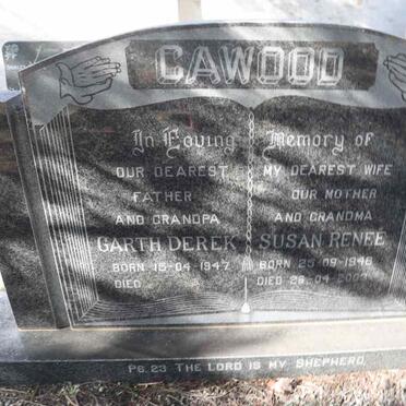 CAWOOD Garth Derek 1947- & Susan Renee 1946-2003