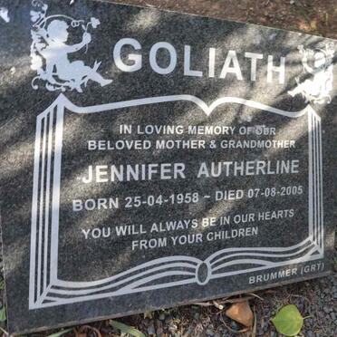 GOLIATH Jennifer Autherline 1958-2005