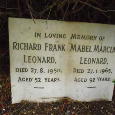 LEONARD Mabel Marcia -1965 :: LEONARD Richard Frank -1950