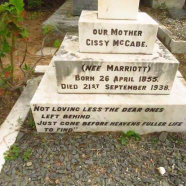 MCCABE Cissy nee MARRIOTT 1855-1938