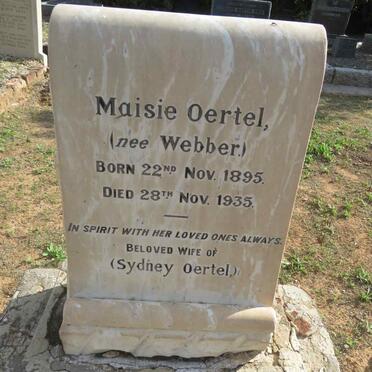 OERTEL Maisie nee WEBBER 1895-1935
