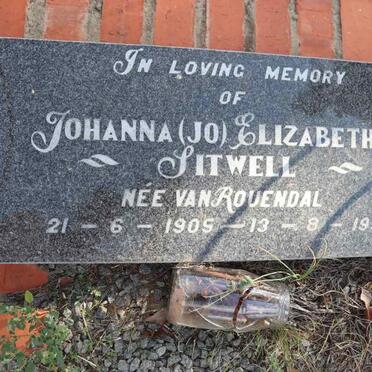 SITWELL Johanna Elizabeth nee VAN ROUENDAL 1905-1993