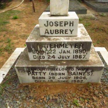 WATERMEYER Joseph Aubrey 1890-1967 & Patty BAINES 1906-1982