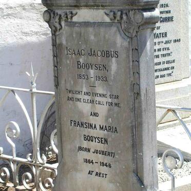 BOOYSEN Isaac Jacobus 1853-1933 &amp; Fransina Maria JOUBERT 1884-1946