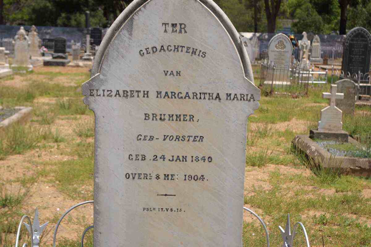 BRUMMER Elizabeth Margaritha Maria nee VORSTER 1840-1904