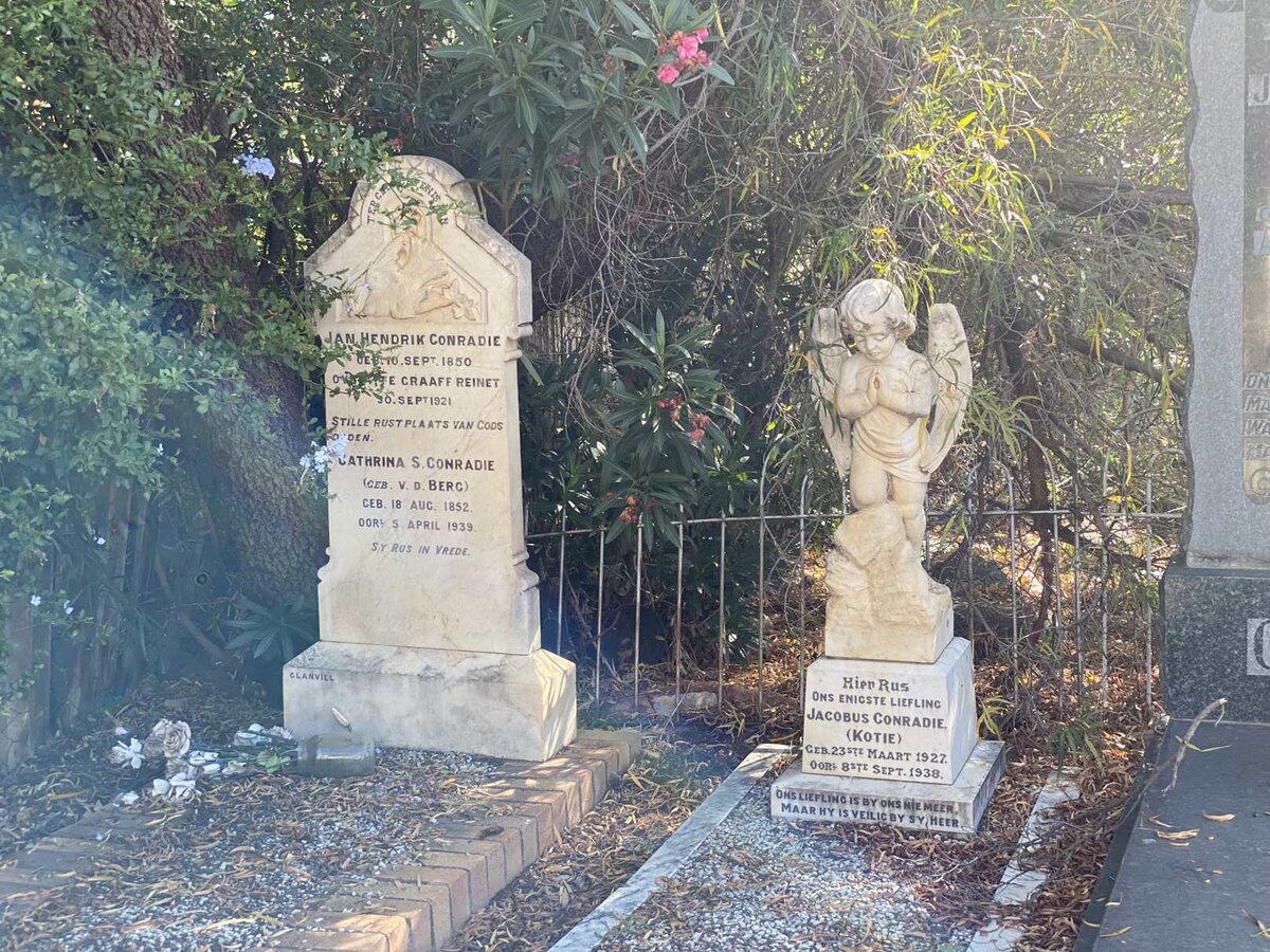 CONRADIE Jan Hendrik 1850-1921 &amp; Cathrina S. V.D. BERG 1852-1939 :: CONRADIE Jacobus 1927-1938