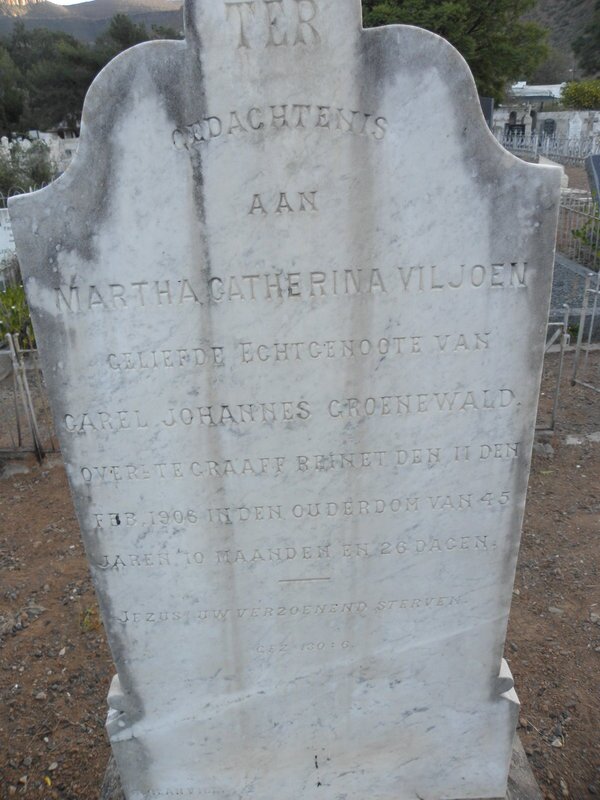 GROENEWALD Martha Catherina nee VILJOEN -1906