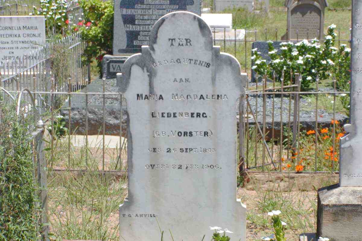 LIEBENBERG Maria Magdalena nee VORSTER 1843-1906