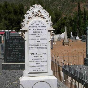 MINNAAR Hendrik Johannes Petrus Meintjes 1827-1898 &amp; Francina Jacoba  PIENAAR 1825-1907