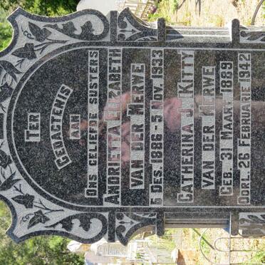 MERWE Andrietta Elizabeth, van der 1886-1933 :: VAN DER MERWE Catherina J. 1889-1942