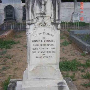 VORSTER Annie C. nee GREGOROWSKI 1841-1888