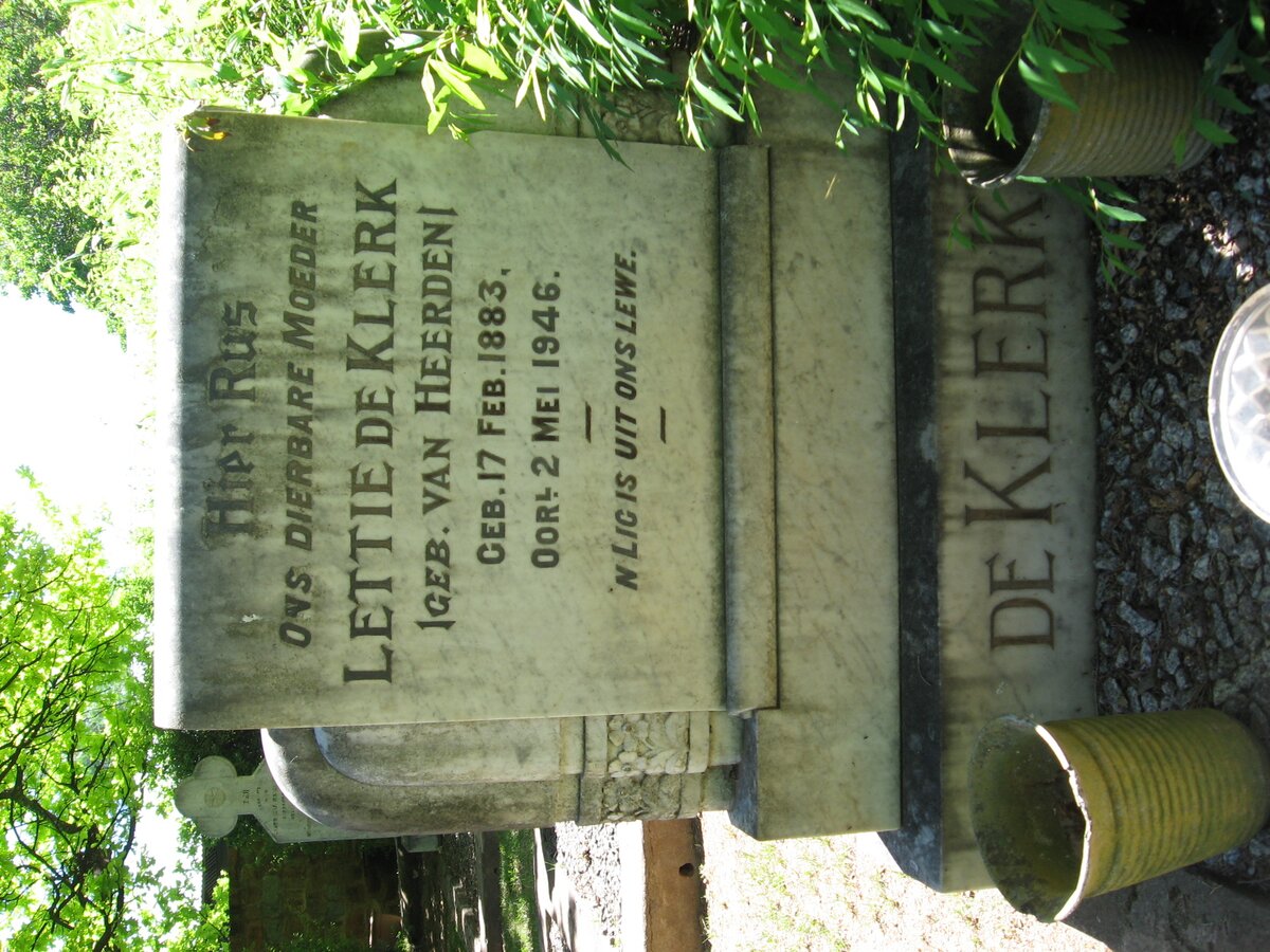 KLERK Lettie, de nee VAN HEERDEN 1883-1946
