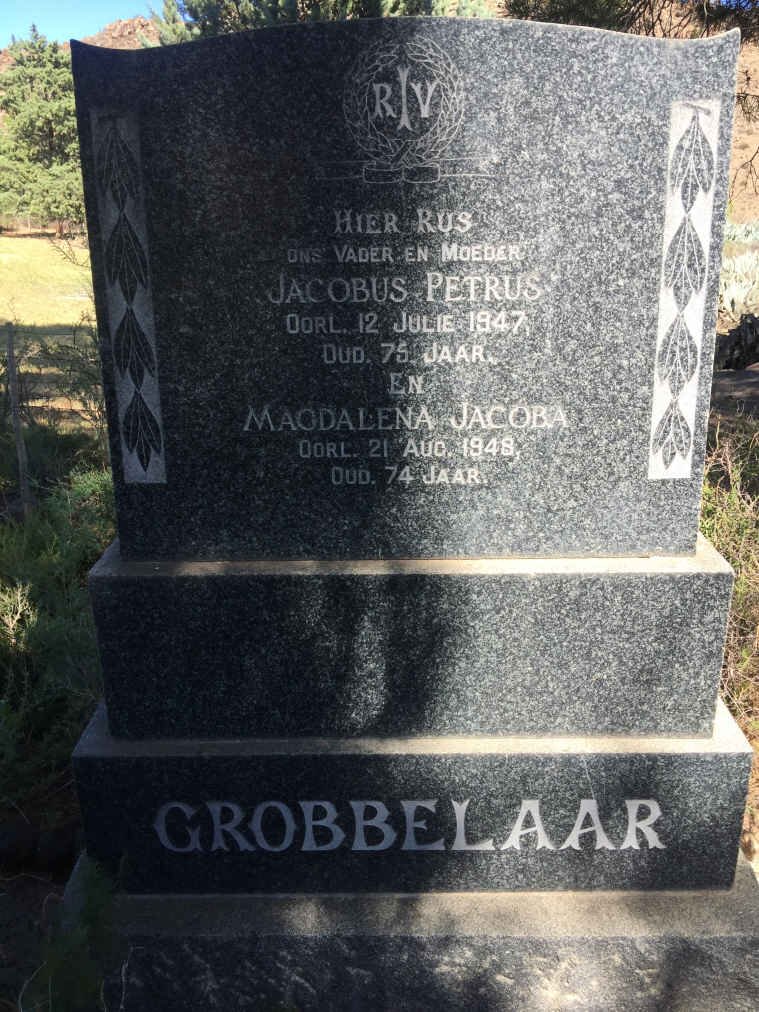 GROBBELAAR Jacobus Petrus -1947 &amp; Magdalena Jacoba -1948