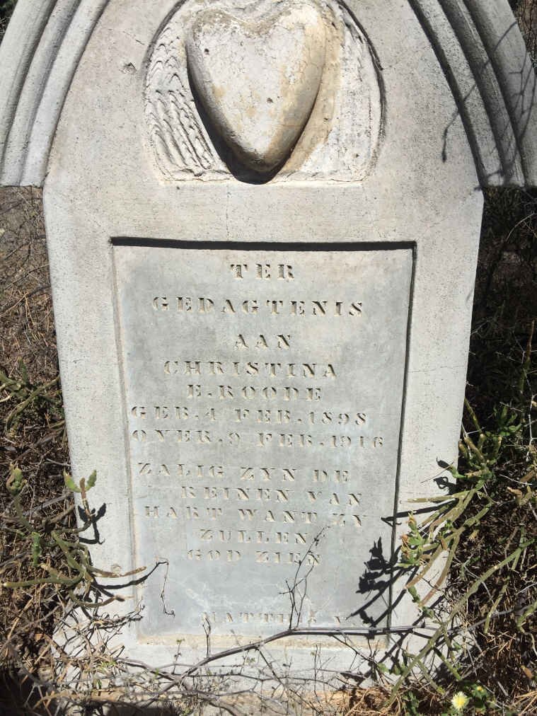 ROODE Christina E. 1898-1916