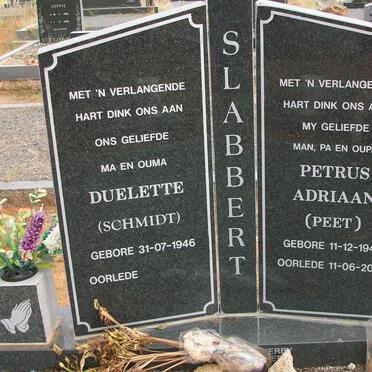 SLABBERT Petrus Adriaan 1944-2008 &amp; Duelette SCHMIDT 1946-
