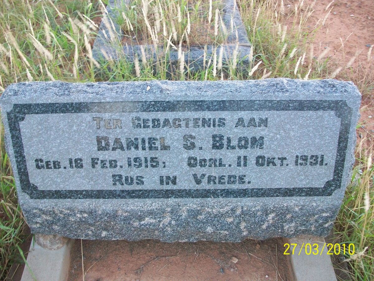 BLOM Daniel S. 1915-1931
