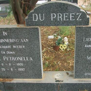 PREEZ Mathys Petrus, du 1896-1979 &amp; Maria Petronella 1905-1992